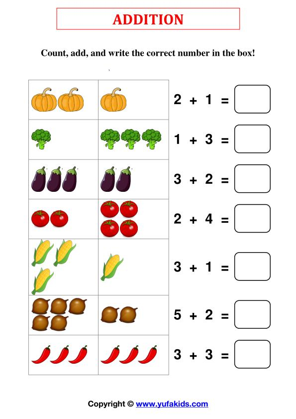 Adding Numbers 1 10 Worksheets