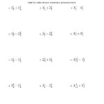 Adding Positive And Negative Fractions Worksheets