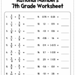 Adding Rational Numbers Worksheet 7th Grade