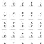 Adding Single Digit Numbers Worksheets