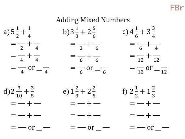 Adding Subtracting Mixed Numbers Worksheet Teaching Resources