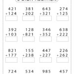 Adding Three Digits Worksheets