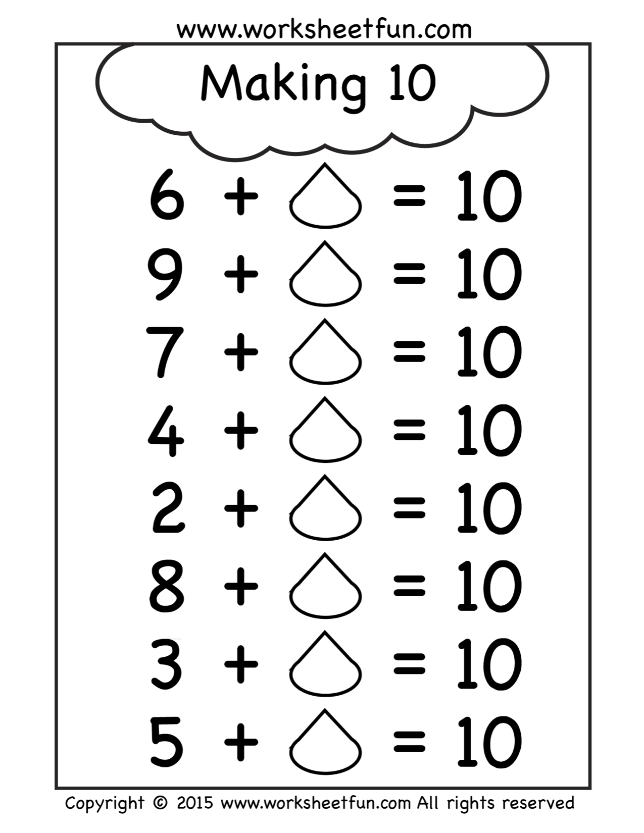 Adding To Ten Worksheets