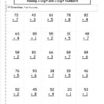 Adding Two Digit And One Digit Numbers Printable Multiplication