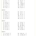 Addition And Subtraction Negative Numbers Worksheets