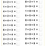 Addition Drills With Three Numbers Worksheet A PDF Printable