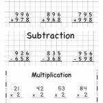 Addition Subtraction Division Multiplication Worksheets Printable
