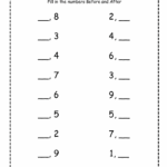 After Number Worksheet 1 To 10