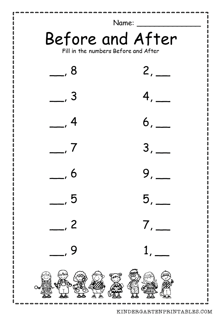 After Number Worksheet 1 To 10