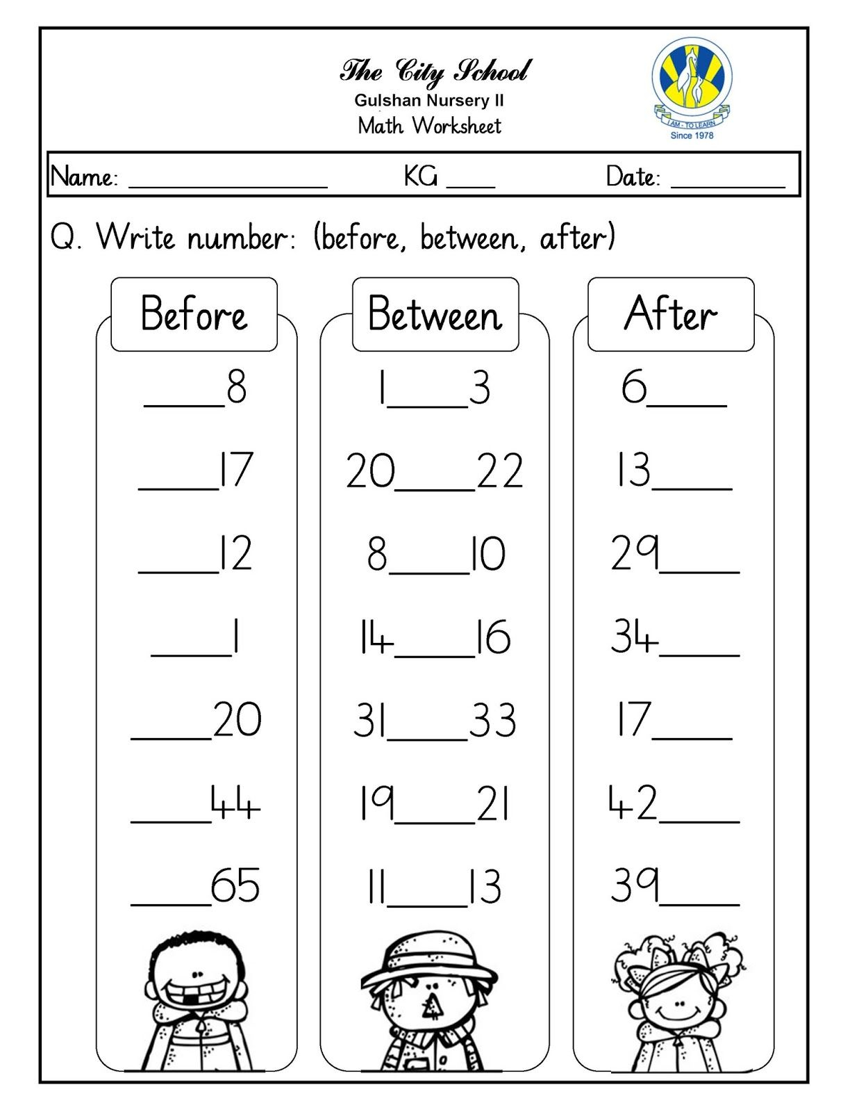 After Number Worksheet 1 To 30