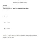 Algebra 3 4 Complex Numbers Worksheet
