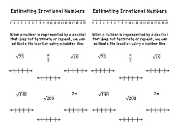 Approximating Irrational Numbers Worksheet Printable Sheet Education
