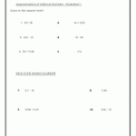 Approximating Irrational Numbers Worksheets
