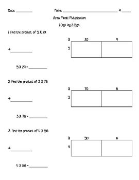 Area Model Multiplication With Decimals And Whole Numbers Worksheet