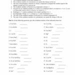 Assigning Oxidation Numbers Practice Worksheet