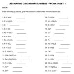 ASSIGNING OXIDATION NUMBERS WORKSHEET 1 Part StudyX