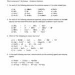 Assigning Oxidation Numbers Worksheet Part B Answer Key