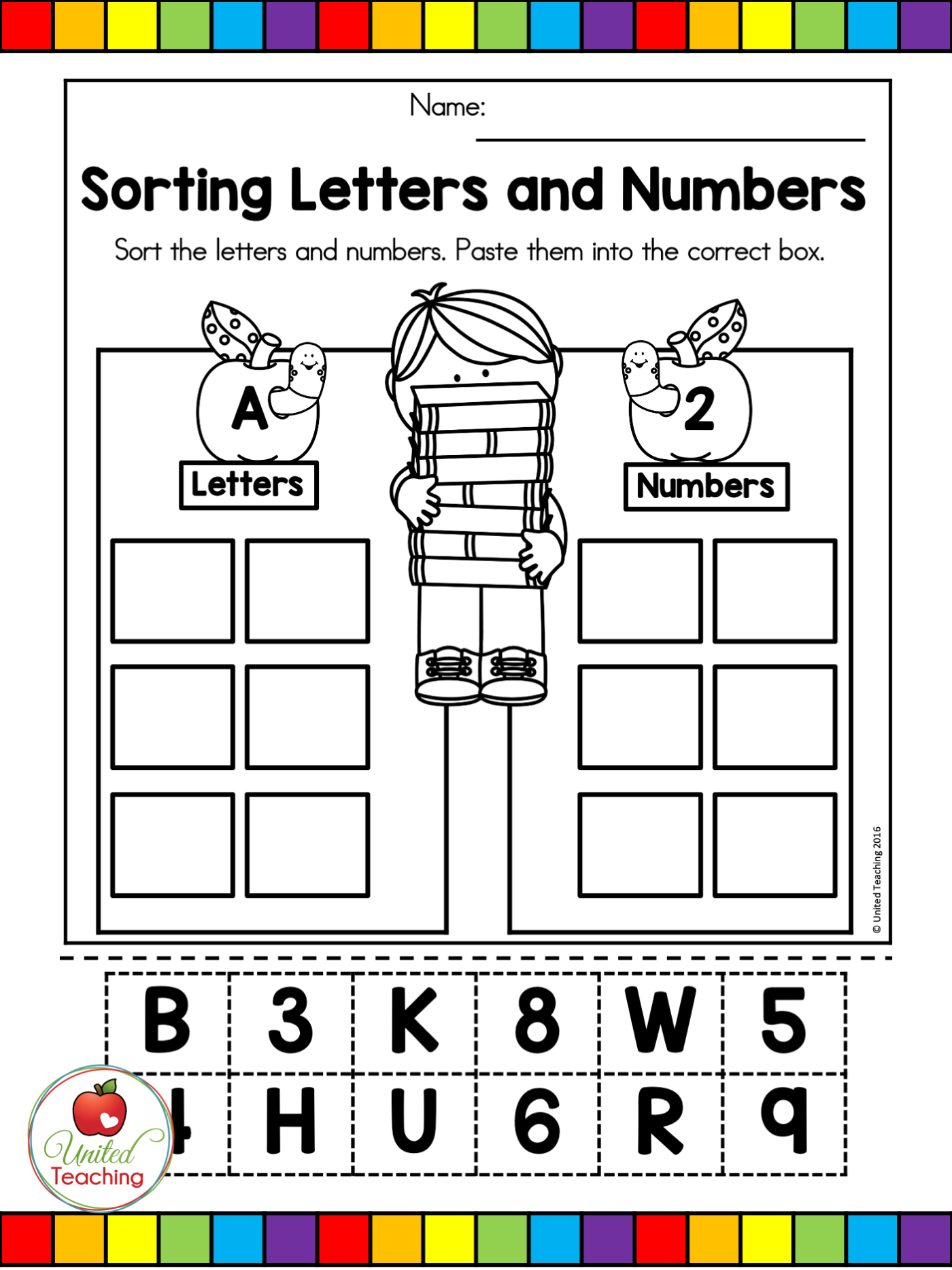 Back To School Math And Literacy Kindergarten Activities United Back To School Math And Literacy Kindergarten Activities United