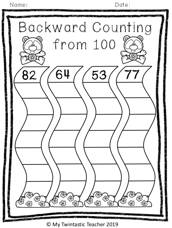 Backward Counting Worksheets For Kindergarten