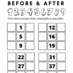 Before And After Numbers Worksheet