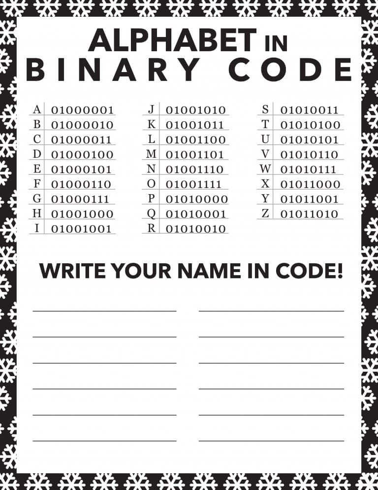 Binary Coding Worksheets