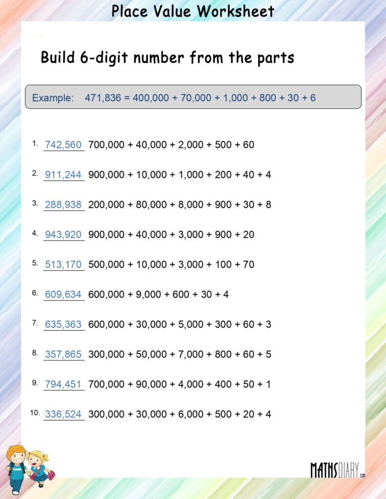 Build 6 digit Number Place Value Worksheets Math Worksheets 