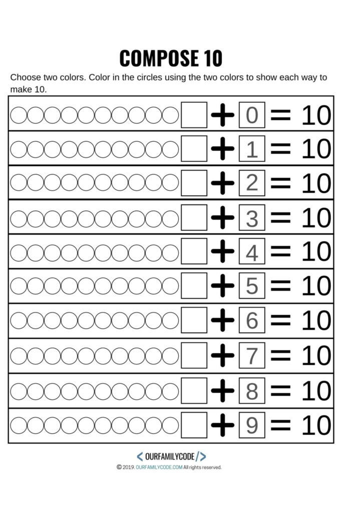 Candy Corn Math Compose Decompose The Number 10 Our Family Code