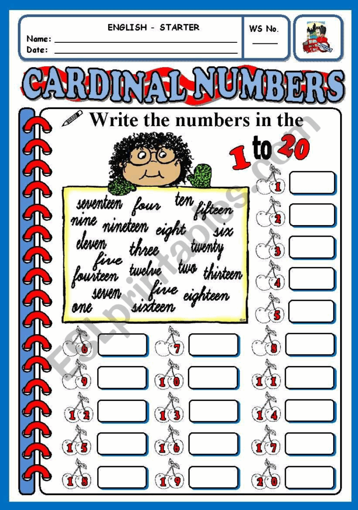Cardinal Numbers Worksheet 1 To 10 Free Downloadable Cardinal Numbers 