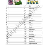 Cardinal Ordinal And Nominal Numbers Worksheets Ordinal Numbers Chart