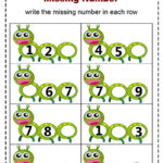 Caterpillar Missing Numbers 0 9 Worksheets PDF