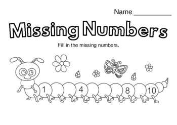 Caterpillar Missing Numbers Worksheet By Kru Cactus TPT