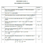 CBSE Class 10 Mathematics Real Numbers And Polynomials Worksheet