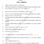 CBSE Class 10 Mental Maths Real Numbers Worksheet