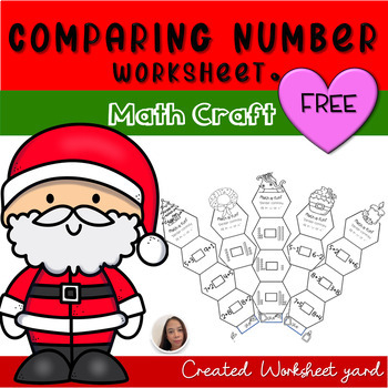 Christmas Comparing Number Worksheet Math Craft FREE TPT