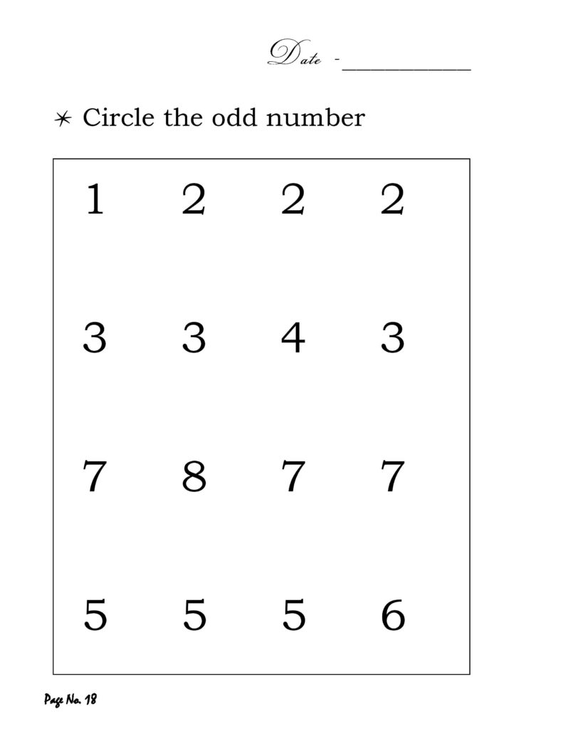 Circle The Odd Number Worksheet