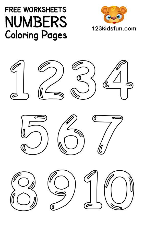 Coloring Numbers 1 10 Worksheets