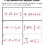Compare And Order Real Numbers Worksheets