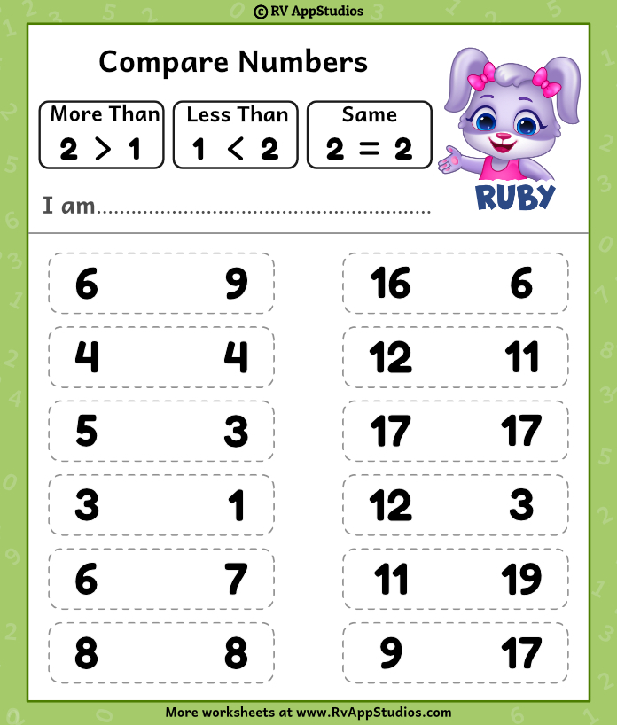 Compare Number Worksheet For Kids Free Printable To Practice Maths 