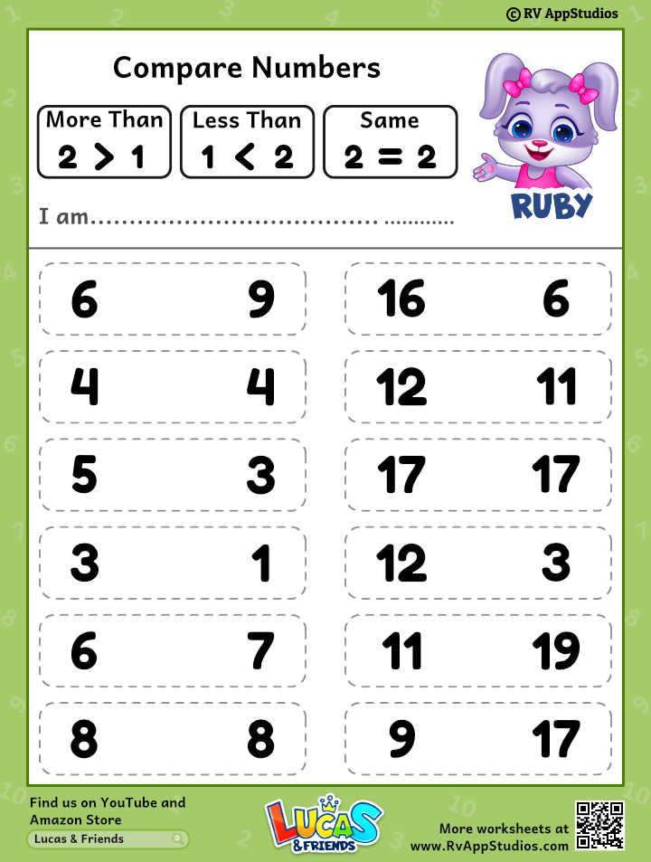 Compare Number Worksheet For Kids Free Printable To Practice Maths 