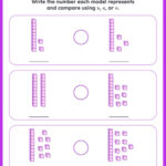 Compare Numbers Using Place Value Blocks Within 20 Worksheet