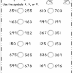 Comparing 3 Digit Numbers Worksheets