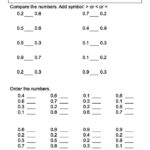 Comparing And Ordering Decimal Worksheets For Grade 4 5