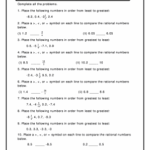 Comparing And Ordering Rational Numbers Worksheet Answer Key Pdf 2020