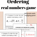 Comparing And Ordering Real Numbers 8th Grade