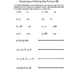 Comparing And Ordering Real Numbers Worksheet