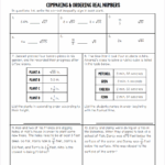 Comparing And Ordering Real Numbers Worksheet