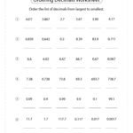 Comparing Decimals Worksheet Grade 4