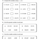 Comparing Multi Digit Numbers Worksheets