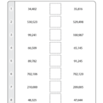 Comparing Multi Digit Numbers Worksheets