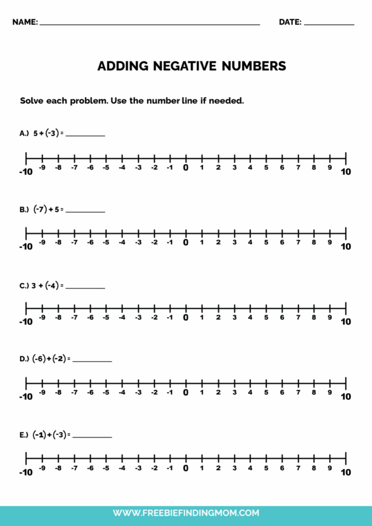 Comparing Negative Numbers Worksheet Printable Maths Vrogue co